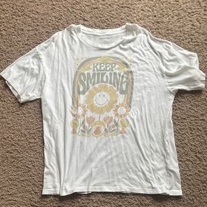 American Eagle Outfitters White Graphic Tee